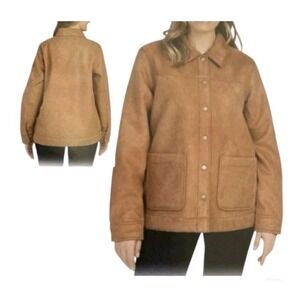 Boston Traders Women's Fleece Lined Trucker Jacket,‎ Tan, Size M